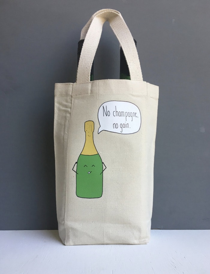 Wine Puns - no champagne no gain