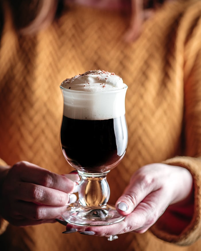 Irish Coffee - holding in hand