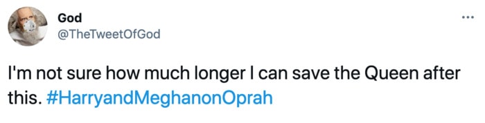 Oprah Interview with Megan Harry Twitter Reactions - God Save the Queen