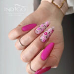 Spring Nail Designs - hot pink nails with flowers