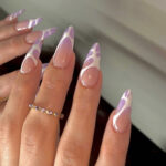 Spring Nail Designs - purple and white color blocked nails