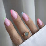 Spring Nail Designs - diagonal french tip