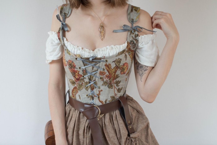 brigerton corset floral top renaissance