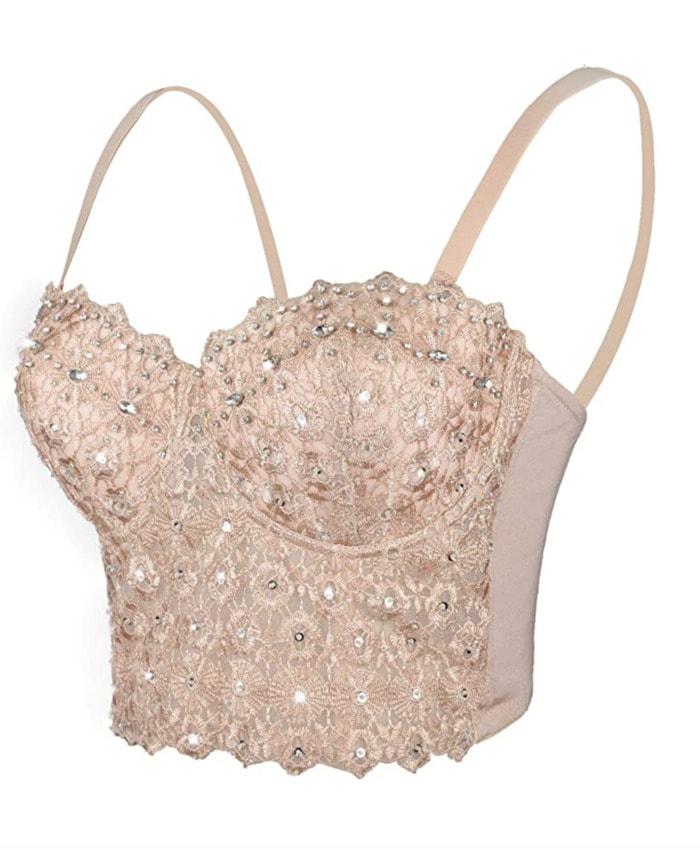 Corset Roundup - Ellacci lace rhinestone bustier top
