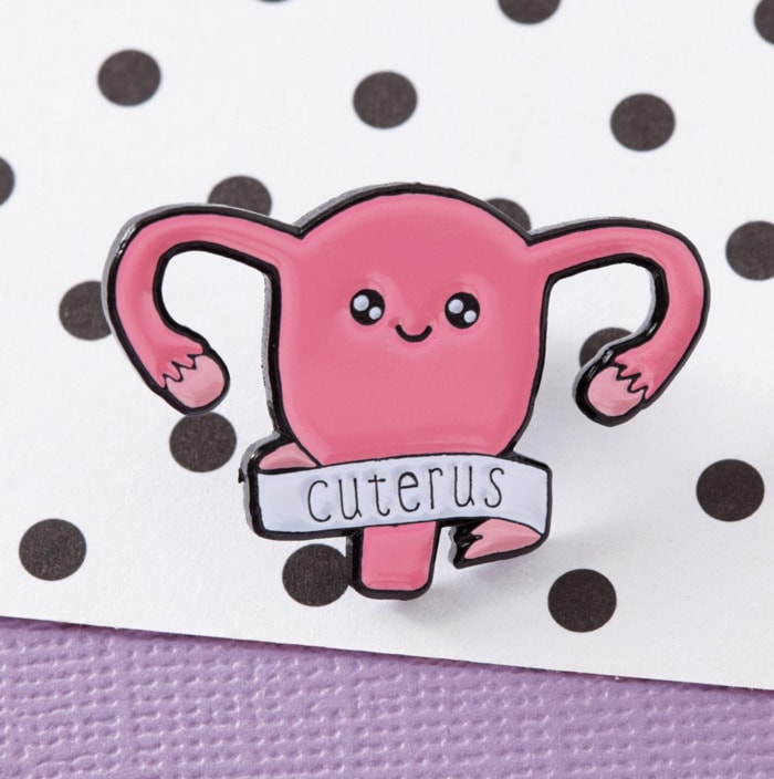 Cute Puns - Cuterus uterus enamel pin