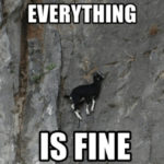 Goat Memes - everything is fine goat on wall