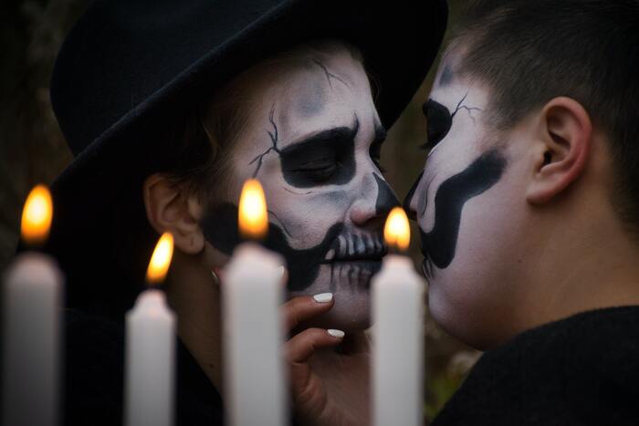 Halloween Instagram Captions - skeleton couple
