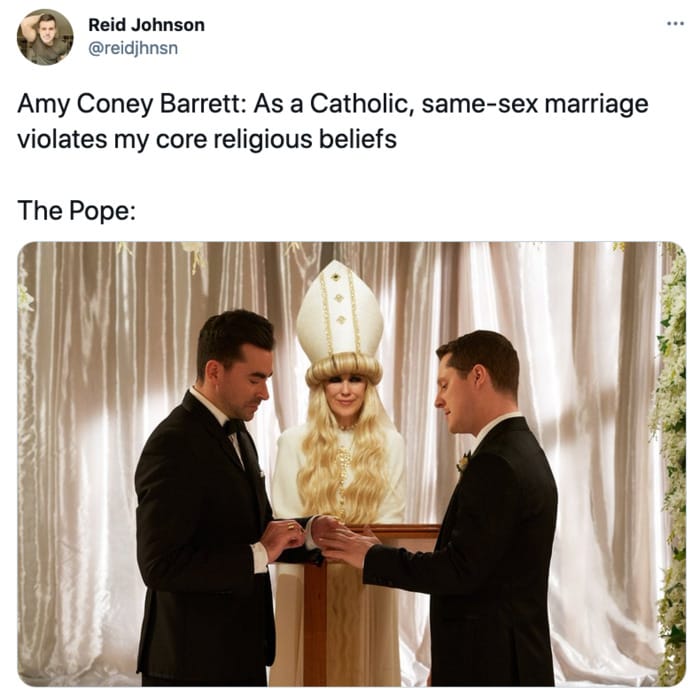 Schitt's Creek memes - Moira Rose as the Pope