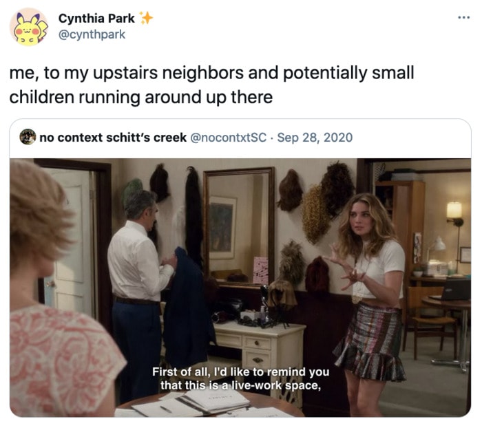 Schitt's Creek memes - Alexis Rose live work space