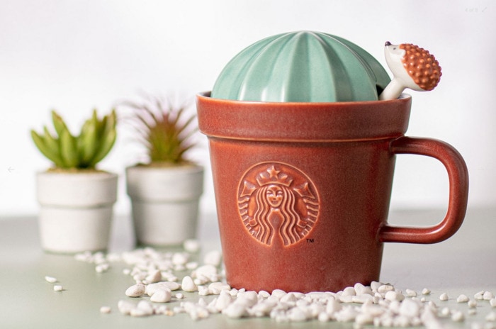 Starbucks Happy Hedgehog Collection - Cactus Mug wth Stirrer