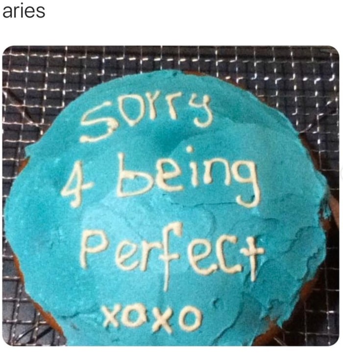 Aries Memes - sorry 4 being perfect cake