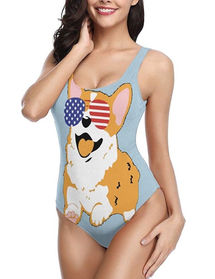 Best Swimsuits 2021 - Corgi American Flag sunglasses