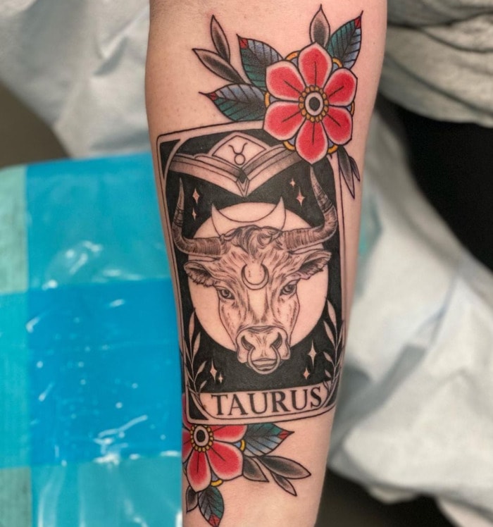Taurus Tattoos - Bull tarot card
