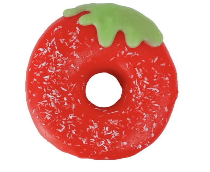 Vegan Dunkin Donuts - strawberry red doughnut