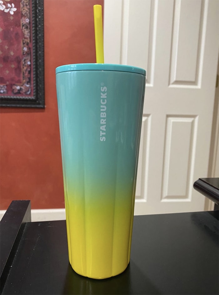 Starbucks Summer Cups 2021 - Blue Yellow Ombre Ceramic Tumbler