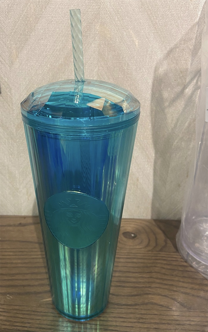 Starbucks Summer Cups 2021 - Turquoise Blue Kaleidoscope tumbler 