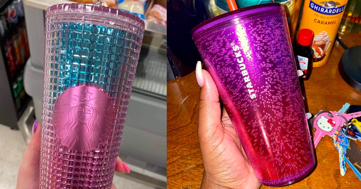 Starbucks Blue Ombre Bling Studded Cold Cup Tumbler 24oz Summer 2021 