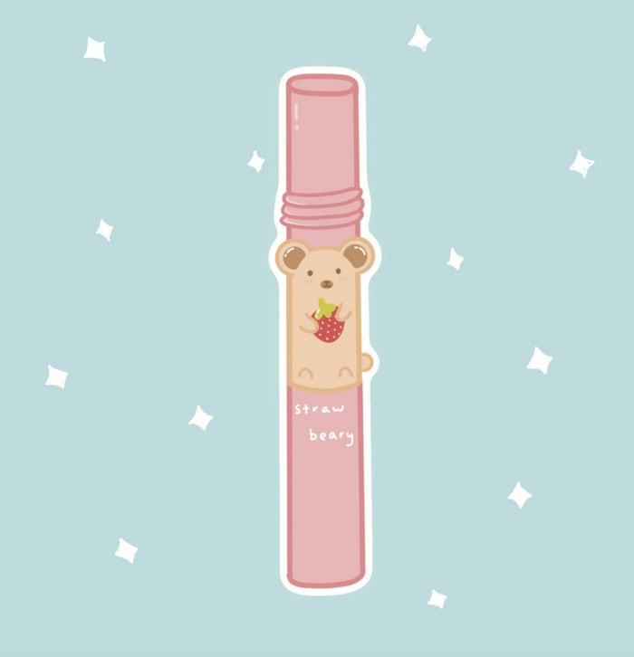 Berry Puns - straw beary sticker
