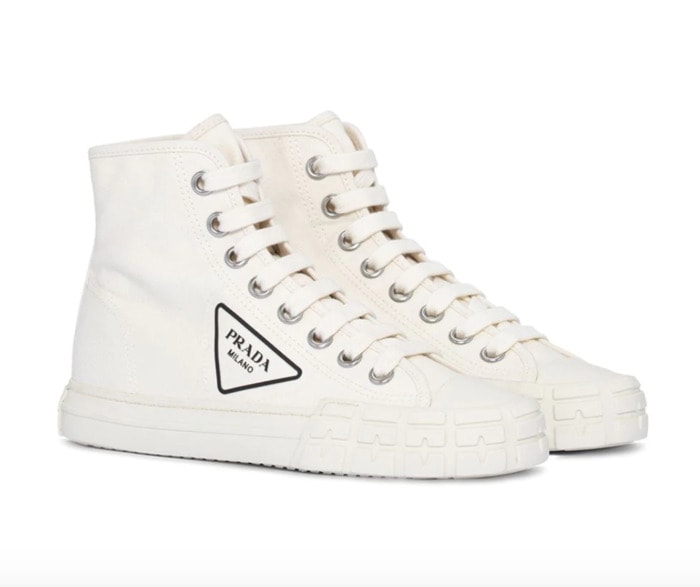 Cool Sneakers for Women - Prada logo high-top sneakers