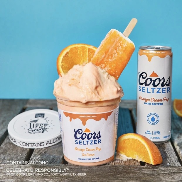 Coors Seltzer Orange Cream Pop Ice Cream