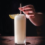 Ramos Gin Fizz - adding straw