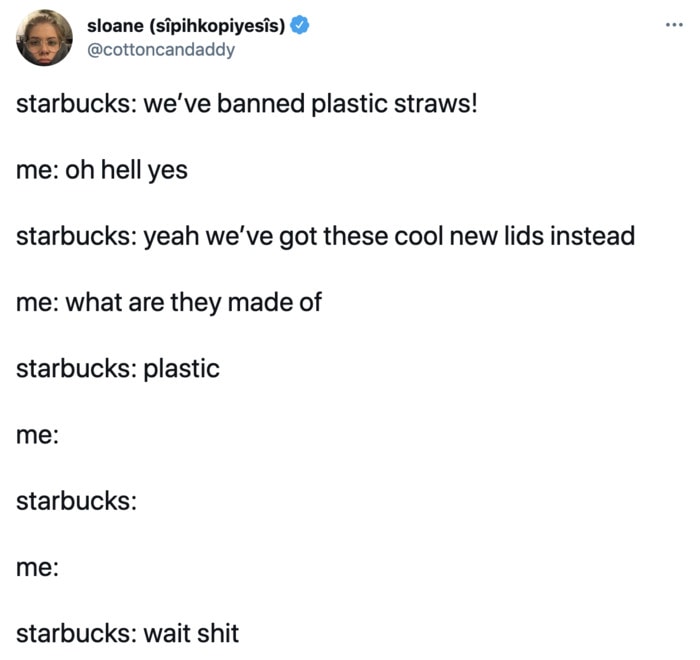 Starbucks Memes Tweets - plastic lids