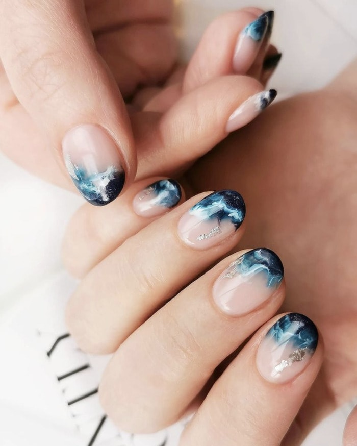 Beach Nail Art - ocean wave tips