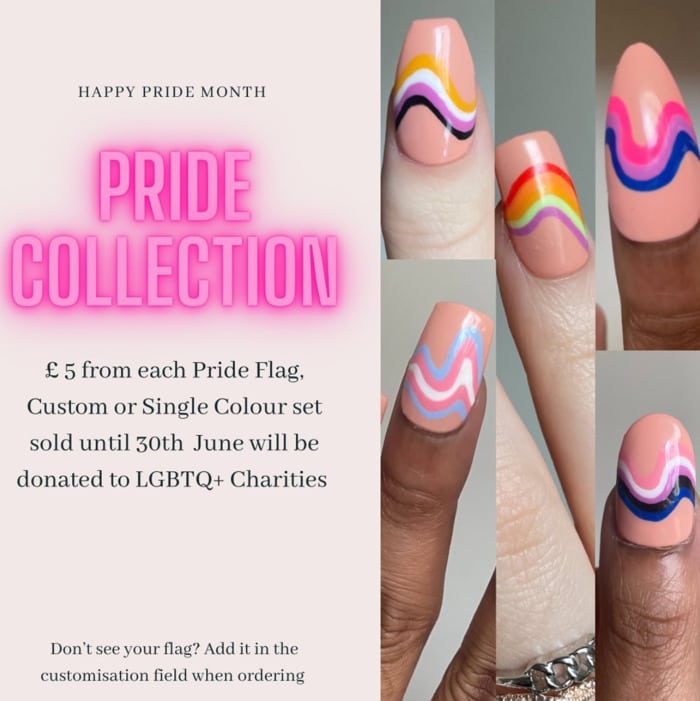 Bisexual Nail Art - classic graphic lines