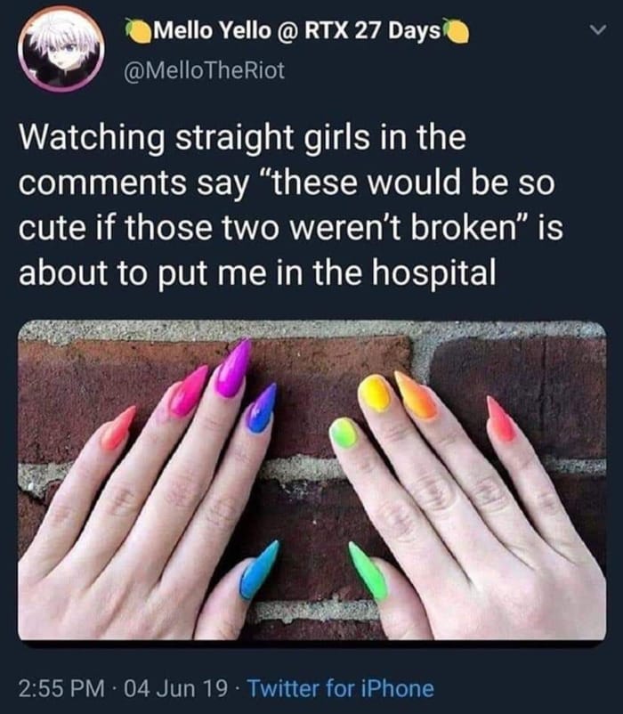 Bisexual Nail Art - rainbow nails