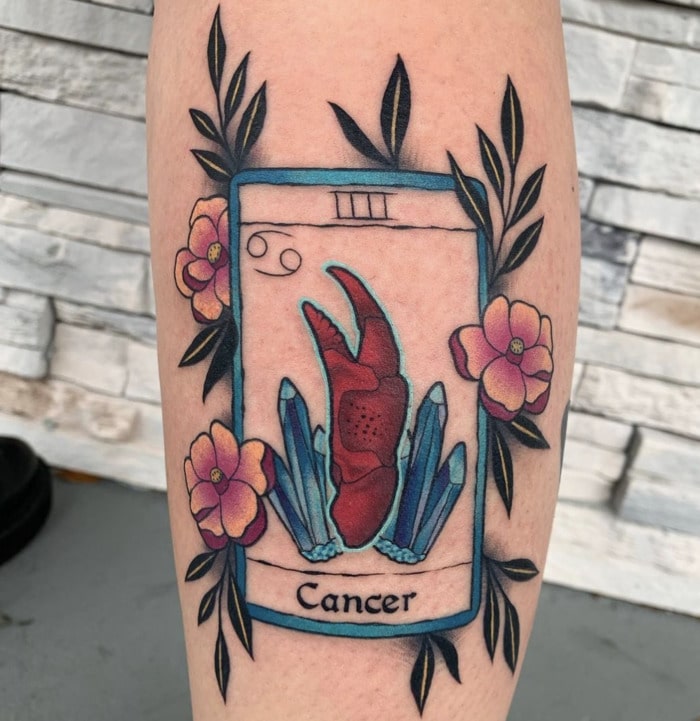 Cancer Zodiac Tattoo - Crab Tarot Card