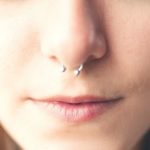 Nose Piercing - close up septum ring