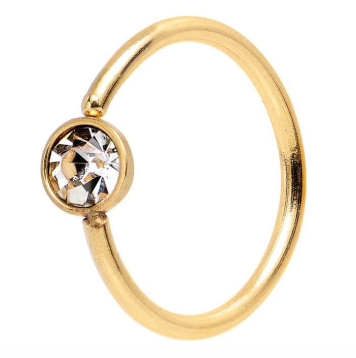 Nose Piercing - gold hoop