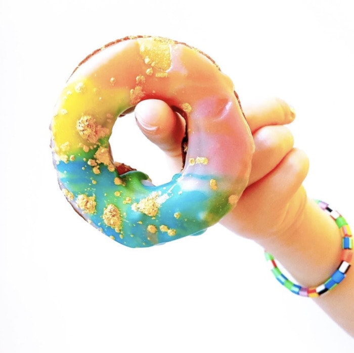 Rainbow Donuts - Gold Glitter Pastel