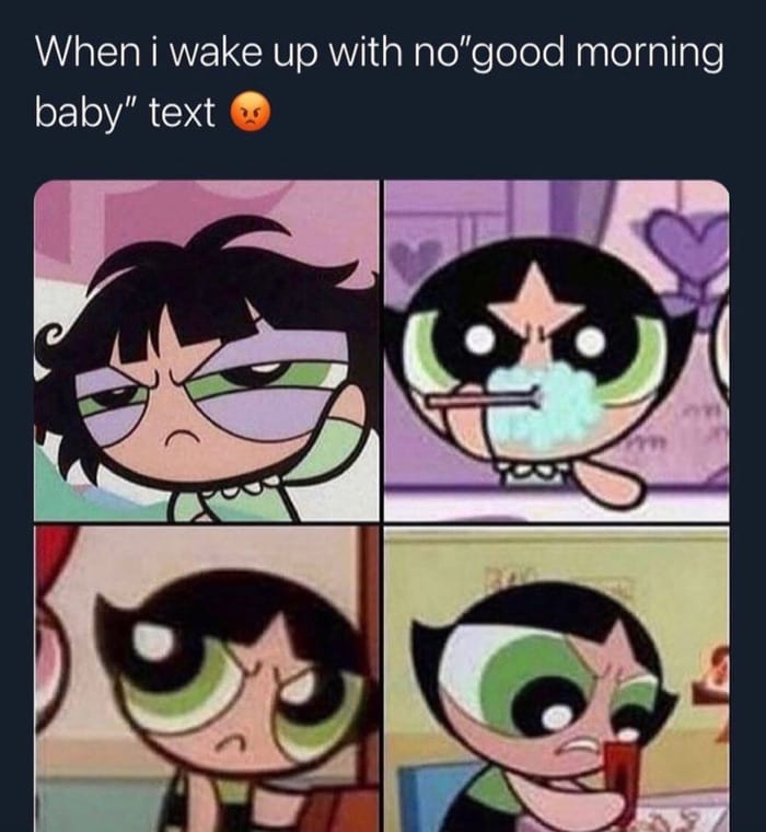 Relationship Memes - No Good Morning Baby Text