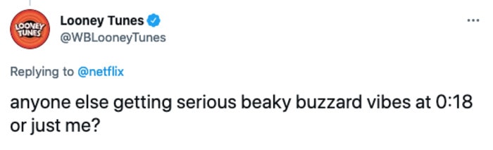 Sexy Beasts Tweets - Looney Tunes beaky buzzard vibes