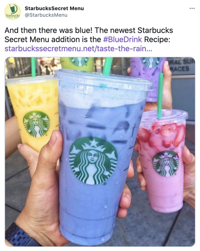 Starbucks Secret Menu Refreshers - Blue Drink