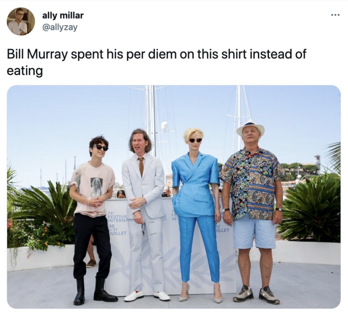 Bill Murray Photo Cannes - dan flashes shirt