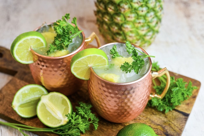 Coconut Rum Cocktails - Pineapple Mule