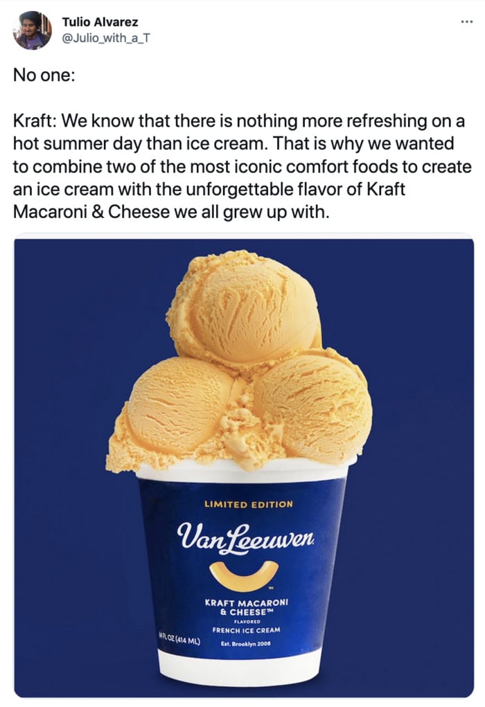 Kraft Mac and Cheese Ice Cream - van leeuwen