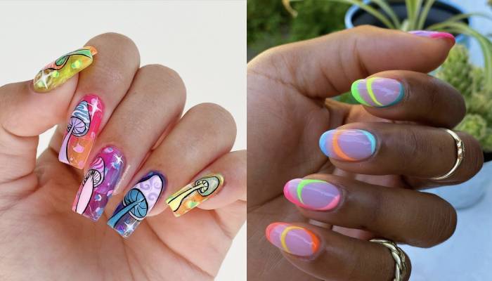 6. Neon Geometric Nail Designs - wide 5