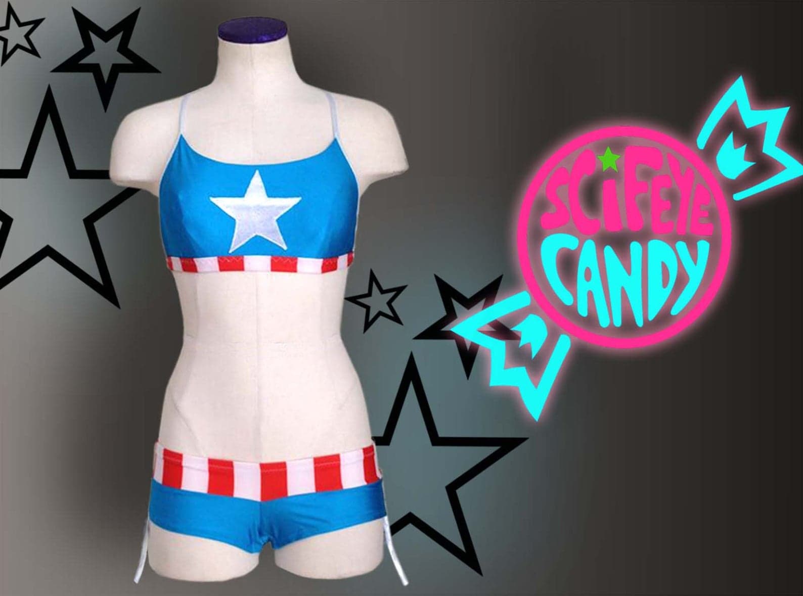 Nerdy Swimsuits - Captain America
