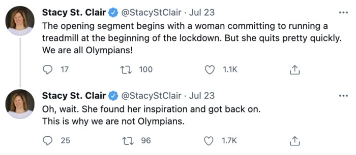 Olympic Memes Tweets - opening ceremony treadmill pandemic