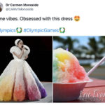 Olympic Tweets - opening ceremony singer shaved ice