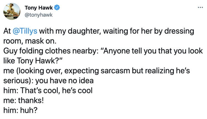 Tony Hawk Tweets - look like