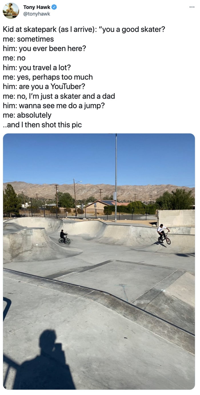 Tony Hawk Tweets - skatepark