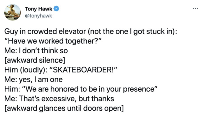 Tony Hawk Tweets - Skateboarder