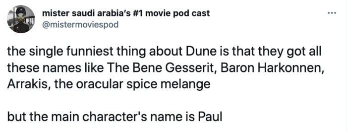 Dune Tweets - funny names