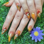 Fall Nail Designs - Hand painted mushroom nails