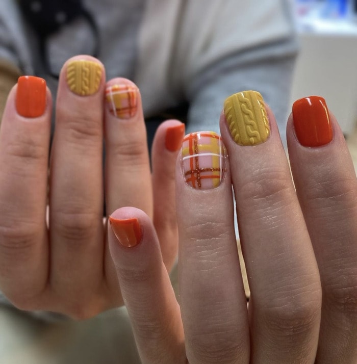 Fall Nail Designs - sweater nails