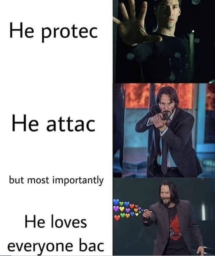 Funny Memes - he protec he attac meme
